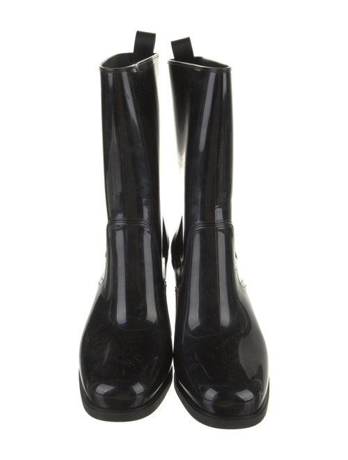 Christian Louboutin Leather Studded Accents Rain Boots