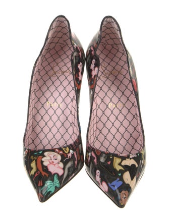Christian Louboutin Patent Leather Printed D'Orsay Pumps