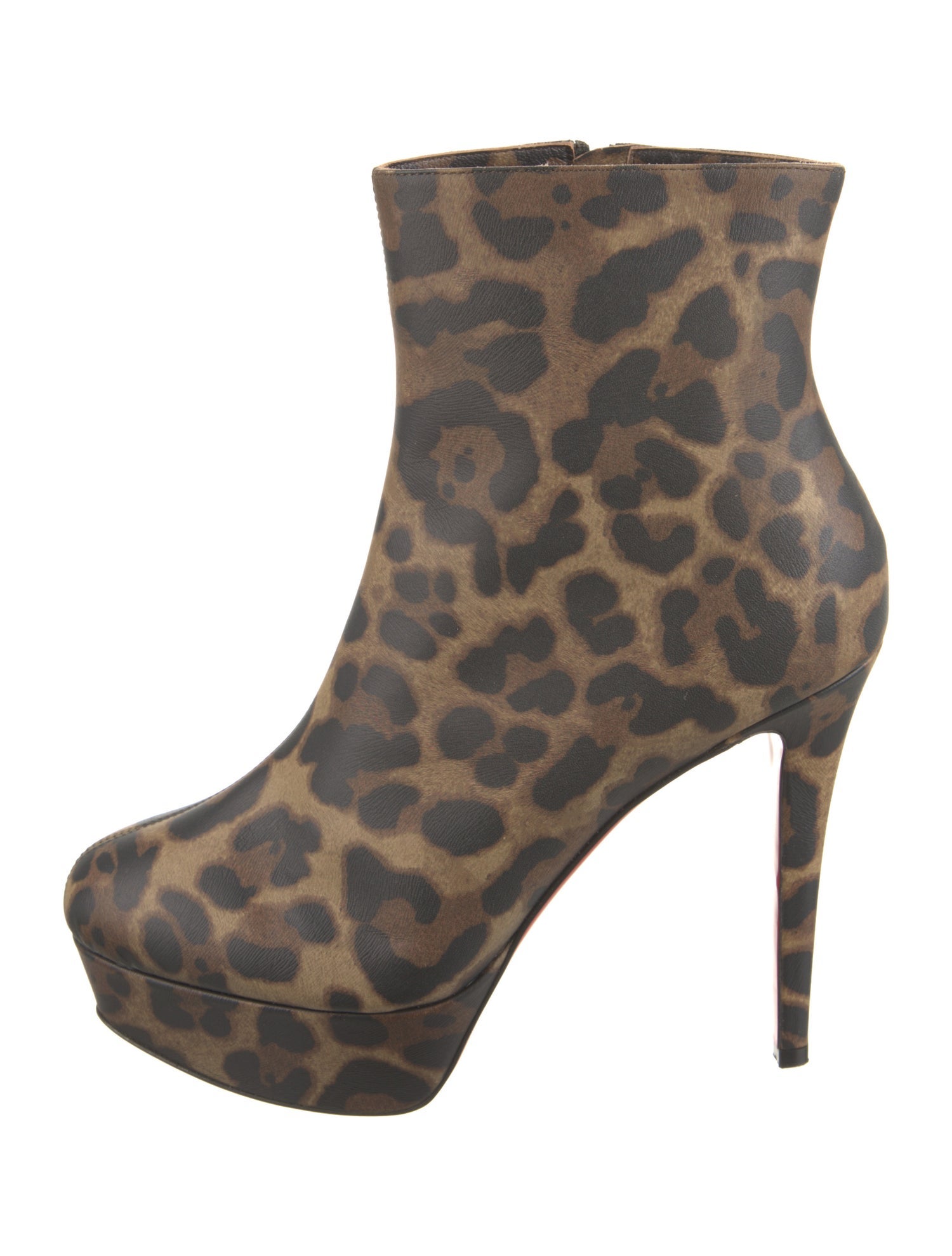 Christian Louboutin Leather Animal Print Boots