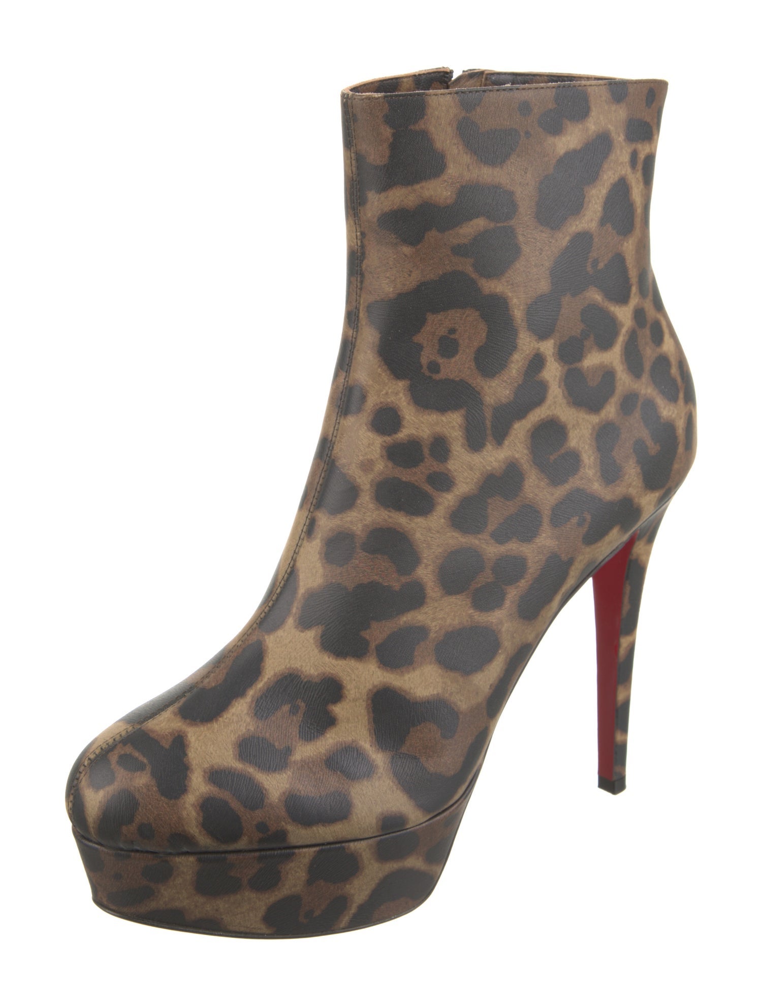 Christian Louboutin Leather Animal Print Boots