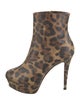 Christian Louboutin Leather Animal Print Boots