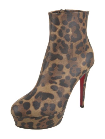 Christian Louboutin Leather Animal Print Boots