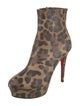 Christian Louboutin Leather Animal Print Boots