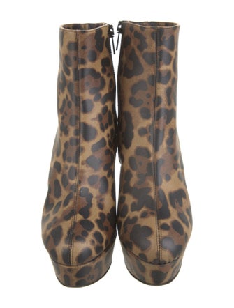 Christian Louboutin Leather Animal Print Boots
