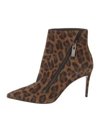 Christian Louboutin Suede Animal Print Boots