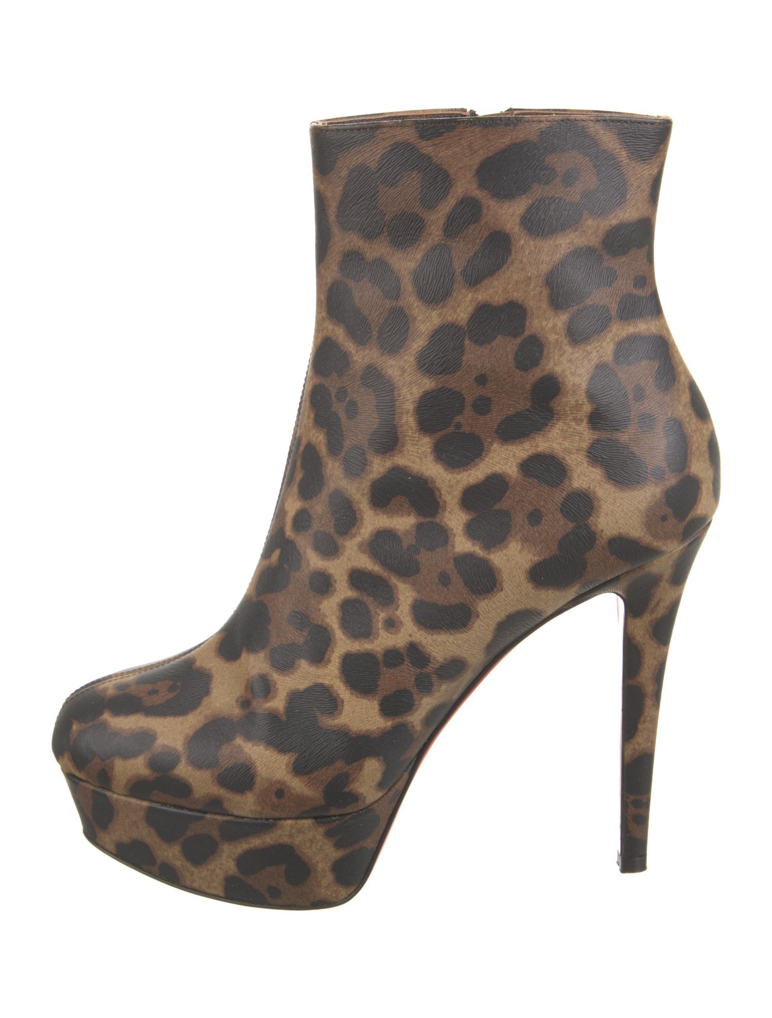 Christian Louboutin Leather Animal Print Boots