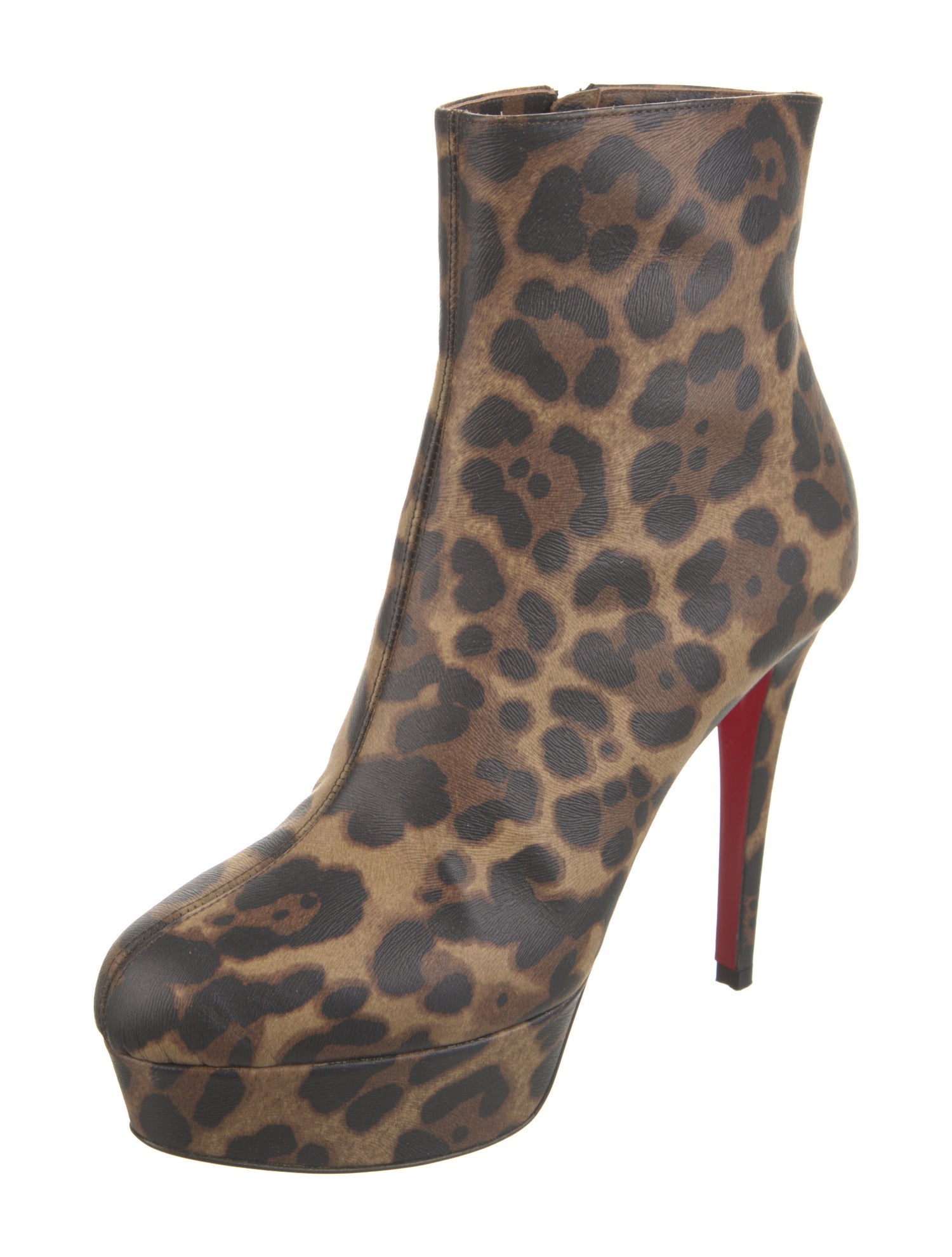 Christian Louboutin Leather Animal Print Boots