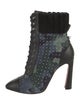 Christian Louboutin Suede Camouflage Print Lace-Up Boots