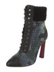 Christian Louboutin Suede Camouflage Print Lace-Up Boots