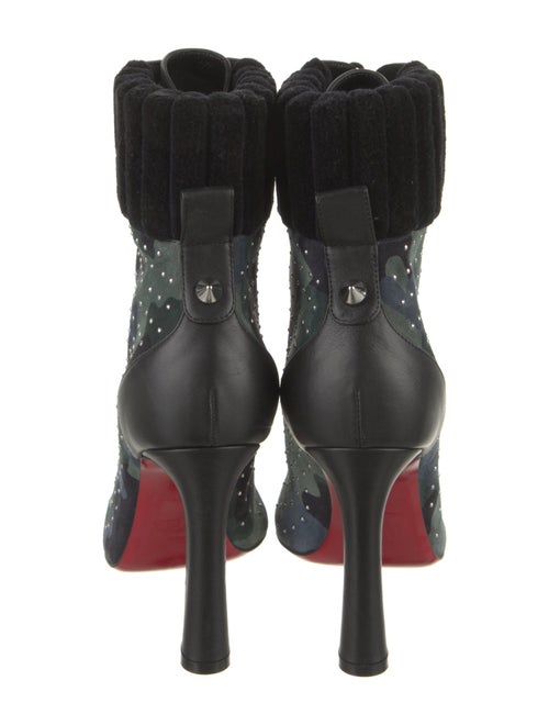 Christian Louboutin Suede Camouflage Print Lace-Up Boots