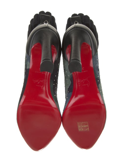 Christian Louboutin Suede Camouflage Print Lace-Up Boots