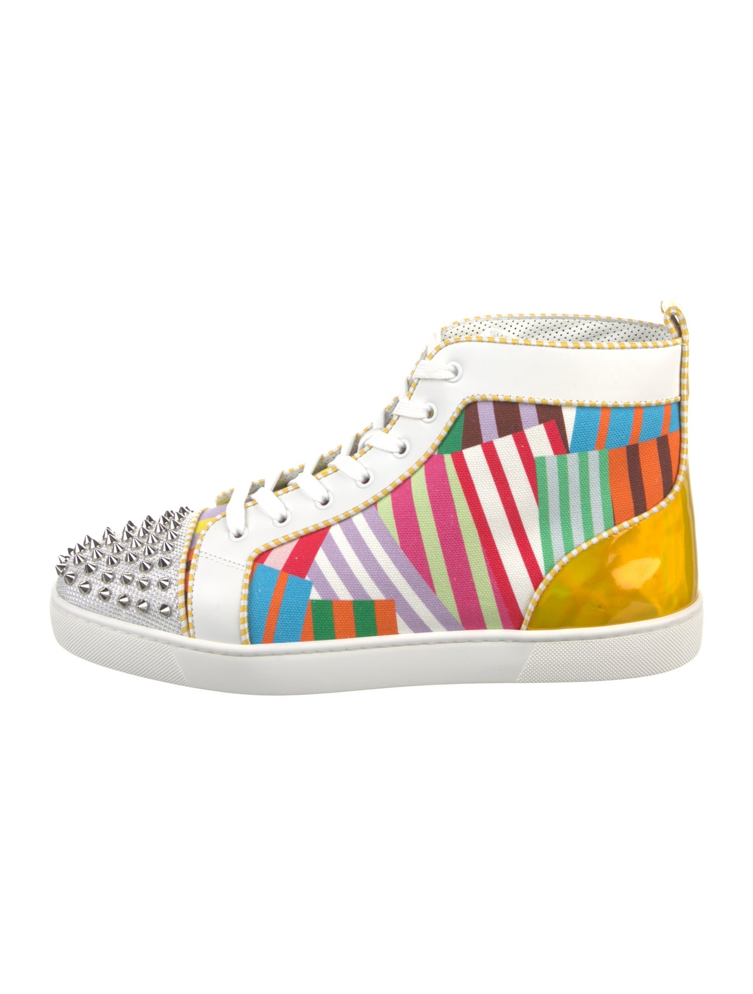 Christian Louboutin Spike Accents Canvas Sneakers