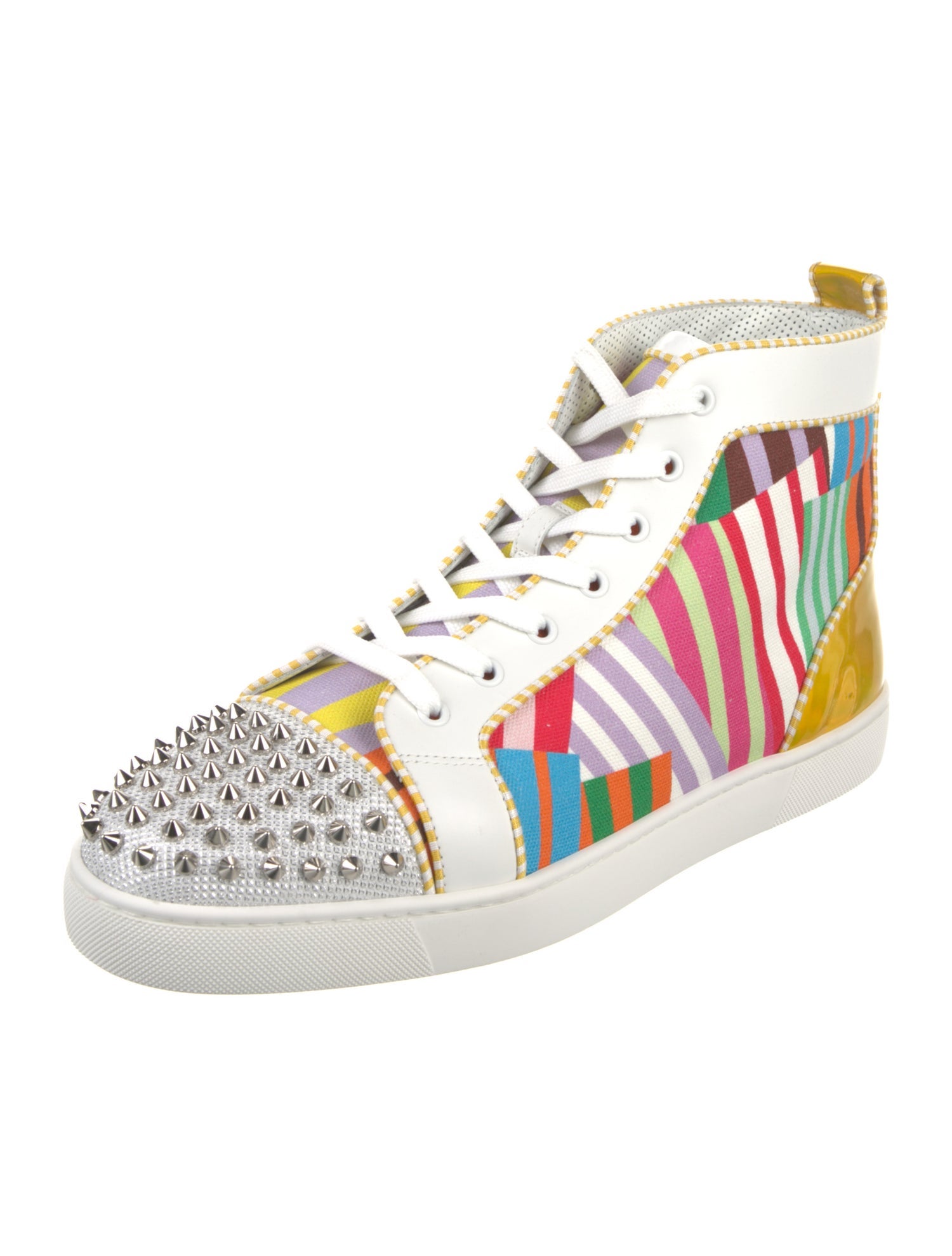 Christian Louboutin Spike Accents Canvas Sneakers