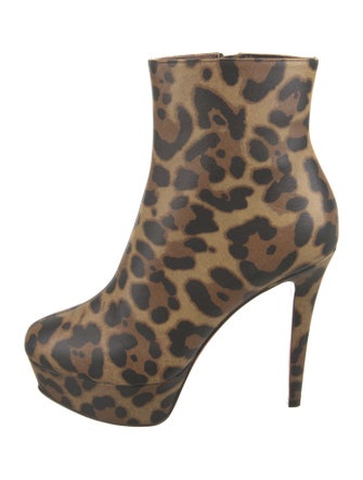 Christian Louboutin Leather Animal Print Boots