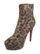 Christian Louboutin Leather Animal Print Boots