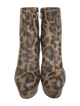 Christian Louboutin Leather Animal Print Boots