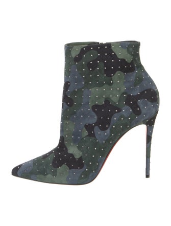 Christian Louboutin Suede Camouflage Print Boots