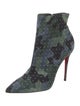 Christian Louboutin Suede Camouflage Print Boots
