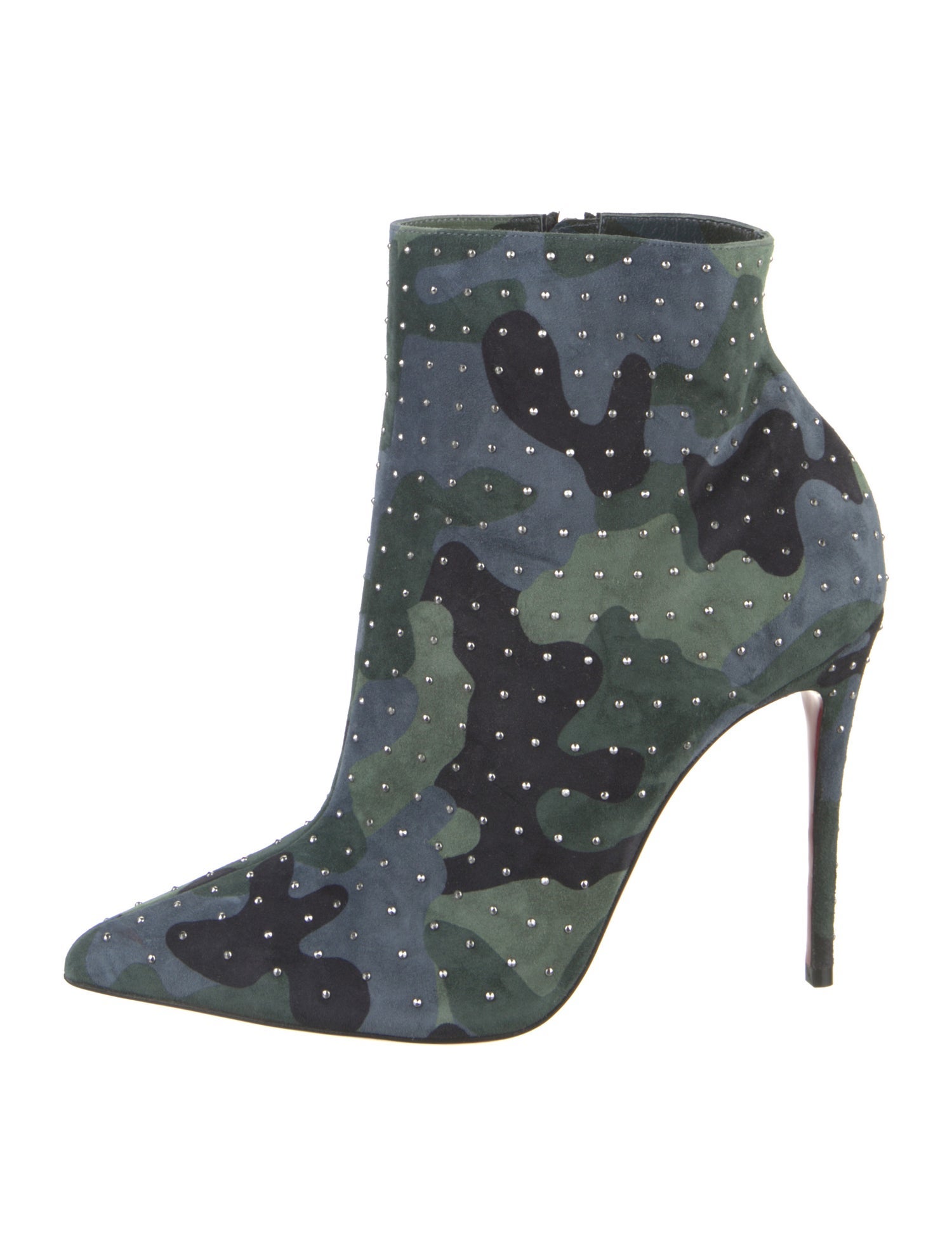 Christian Louboutin Suede Floral Print Boots