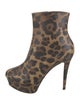 Christian Louboutin Leather Animal Print Boots