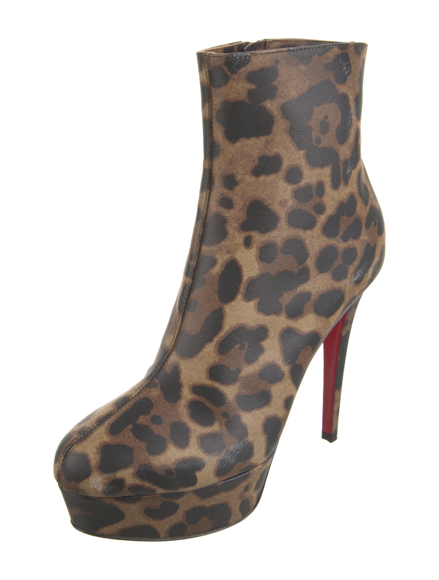 Christian Louboutin Leather Animal Print Boots