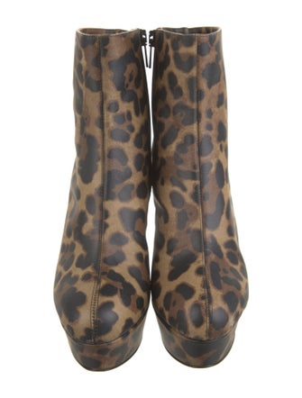 Christian Louboutin Leather Animal Print Boots