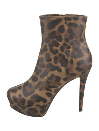 Christian Louboutin Leather Animal Print Boots