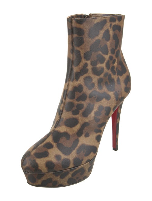Christian Louboutin Leather Animal Print Boots
