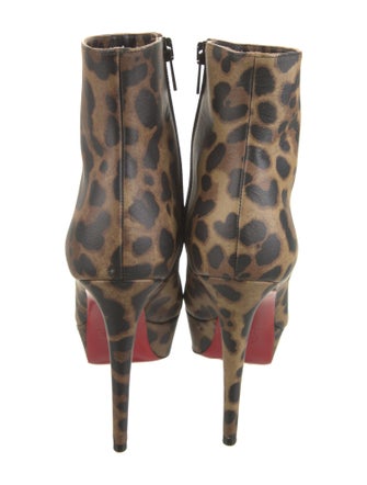 Christian Louboutin Leather Animal Print Boots