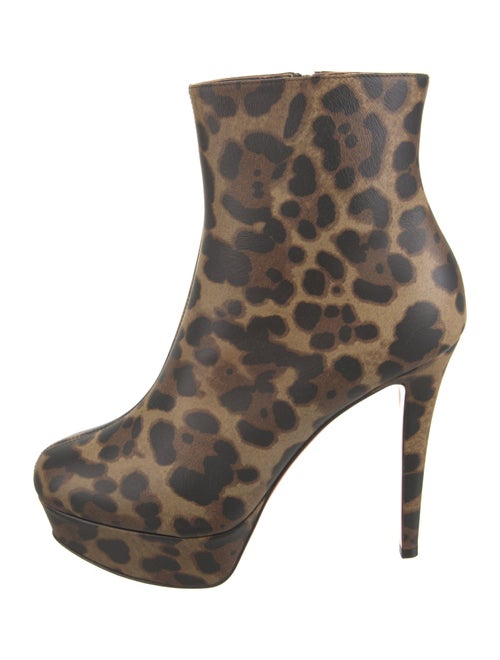 Christian Louboutin Leather Animal Print Boots