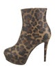 Christian Louboutin Leather Animal Print Boots