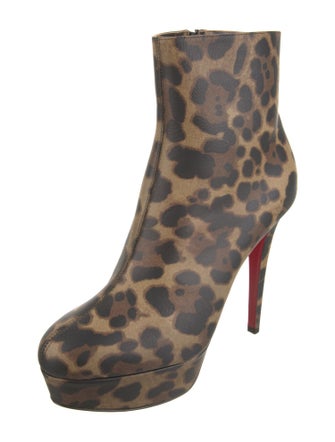 Christian Louboutin Leather Animal Print Boots