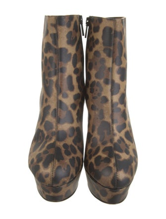 Christian Louboutin Leather Animal Print Boots