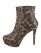 Christian Louboutin Leather Animal Print Boots
