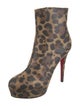 Christian Louboutin Leather Animal Print Boots
