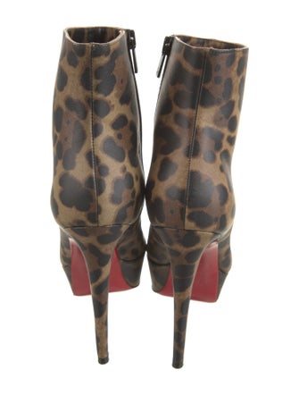 Christian Louboutin Leather Animal Print Boots