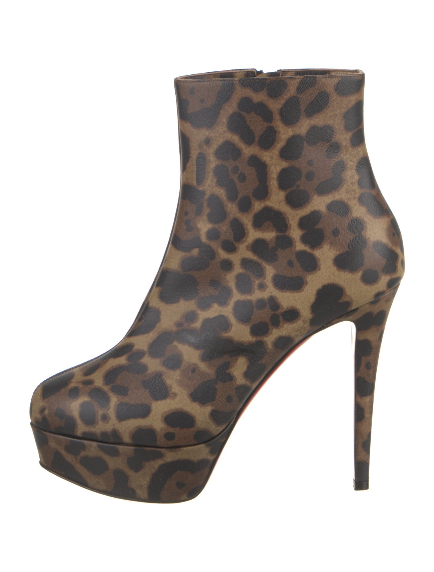 Christian Louboutin Leather Animal Print Boots