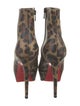 Christian Louboutin Leather Animal Print Boots