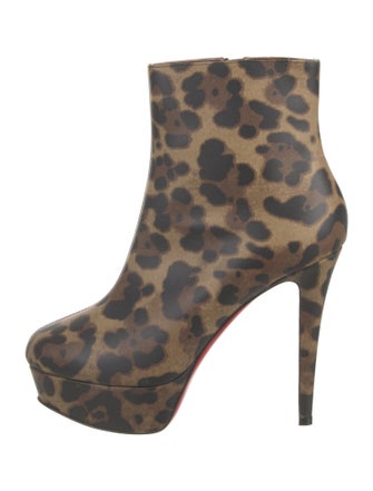 Christian Louboutin Leather Animal Print Boots
