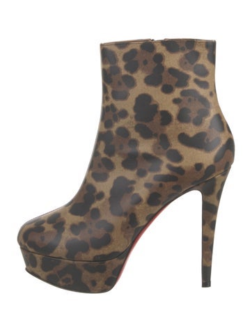 Christian Louboutin Boots Leather Animal Print Us7, It37 | 7