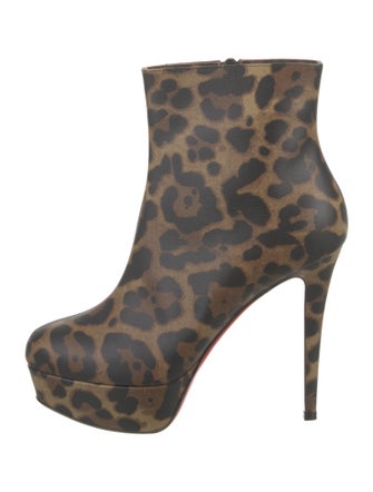 Christian Louboutin Leather Animal Print Boots