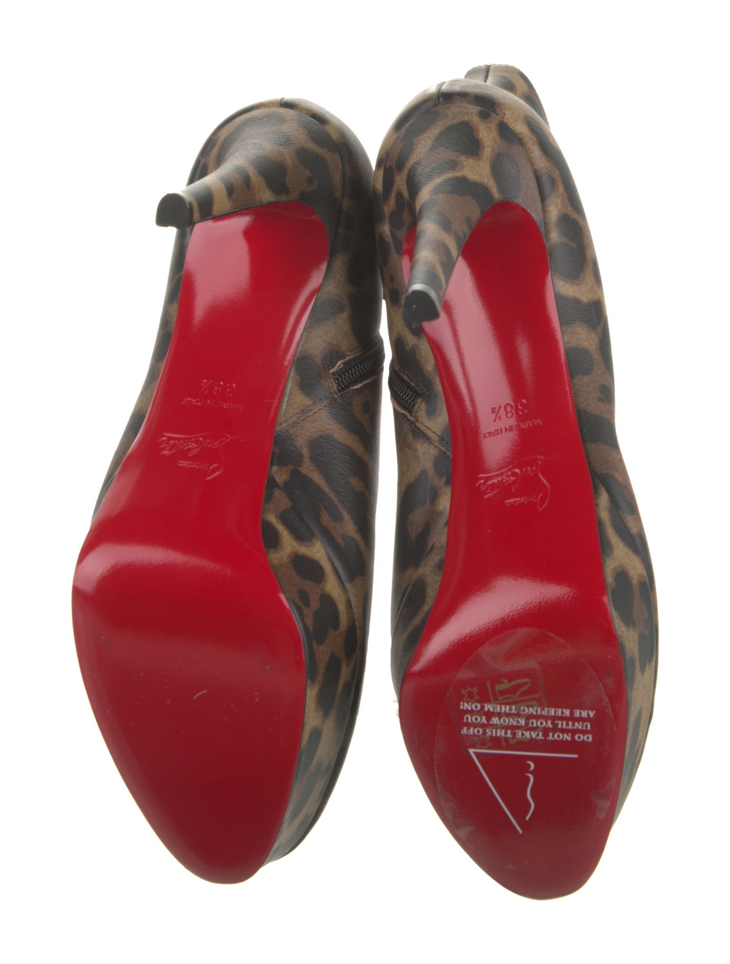 Christian Louboutin Leather Animal Print Boots