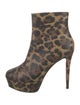 Christian Louboutin Leather Animal Print Boots