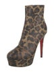 Christian Louboutin Leather Animal Print Boots