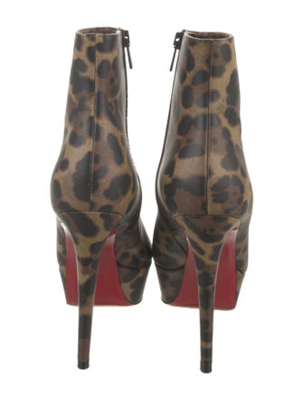 Christian Louboutin Leather Animal Print Boots