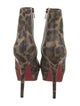 Christian Louboutin Leather Animal Print Boots