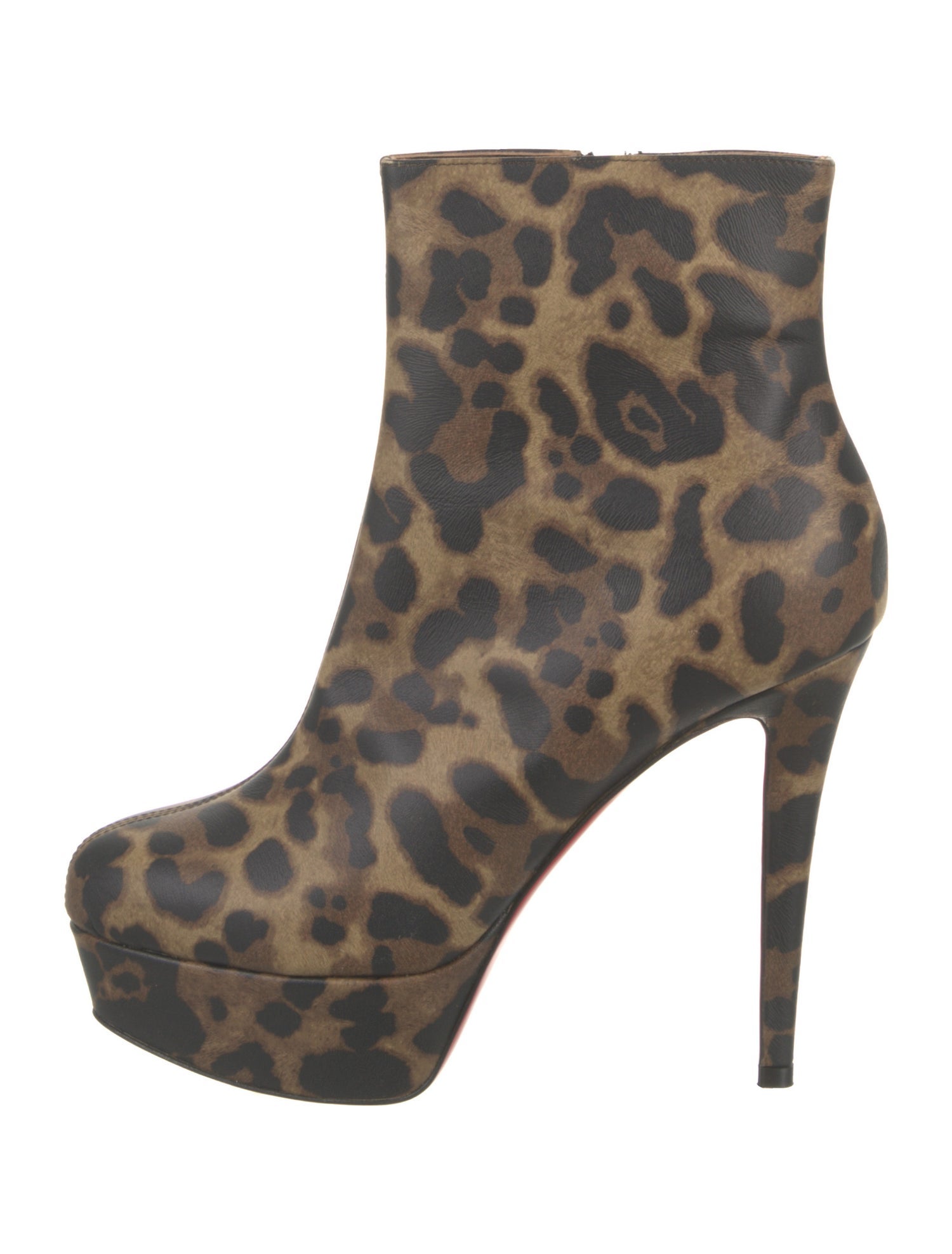 Christian Louboutin Leather Animal Print Boots