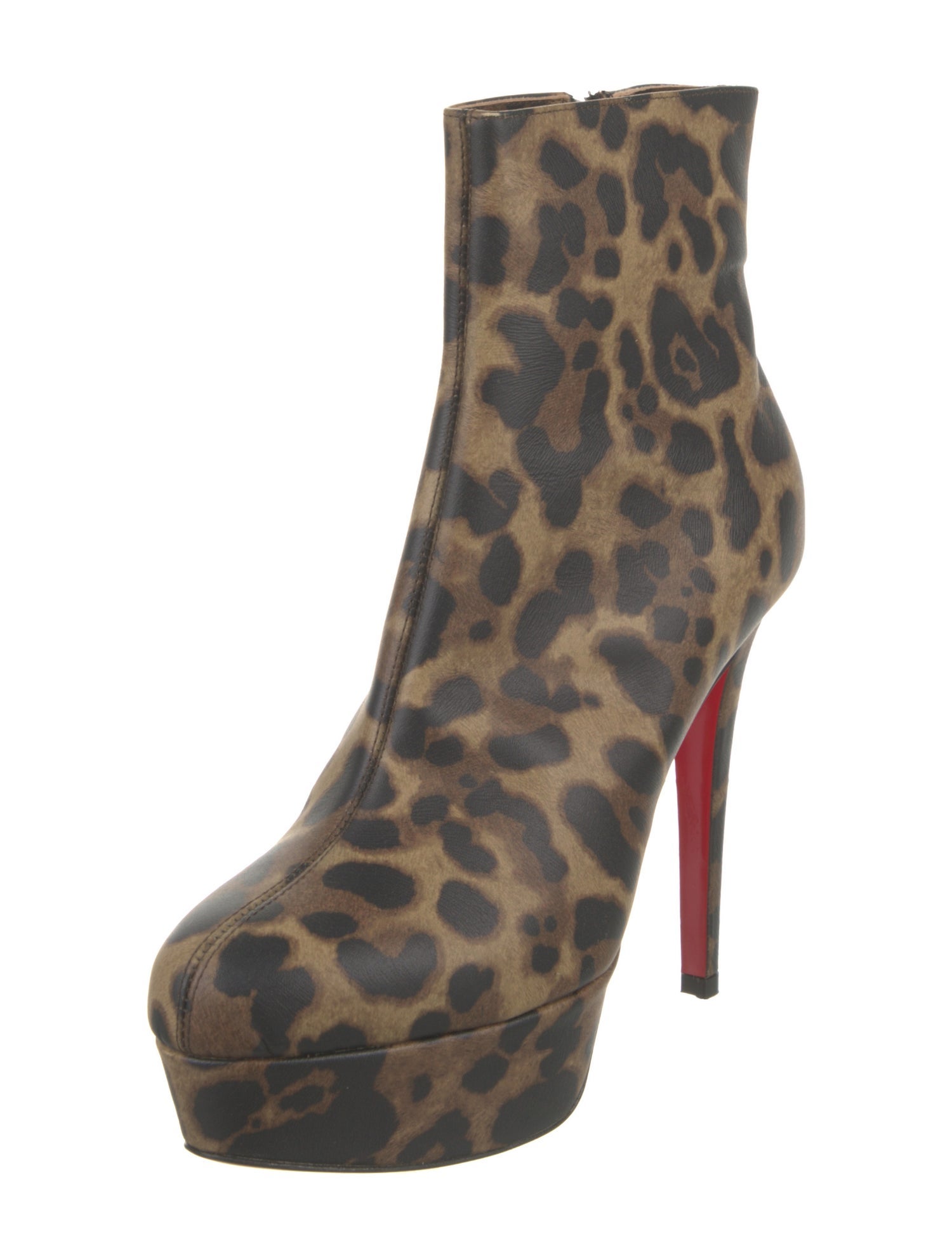 Christian Louboutin Leather Animal Print Boots