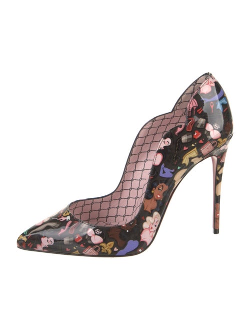 Christian Louboutin Patent Leather Floral Print Pumps