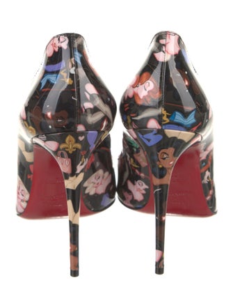 Christian Louboutin Patent Leather Floral Print Pumps